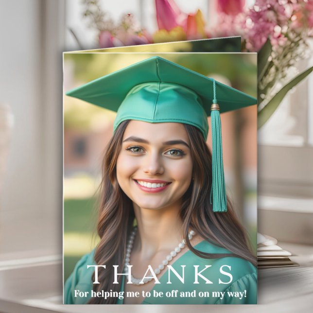 High School Graduation Custom Photo And Text Thank You Card (High School Graduation Custom Photo And Text Thank You Card)