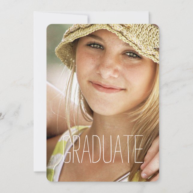 High School Graduation Party Modern Photo Graduate Invitation (Front)