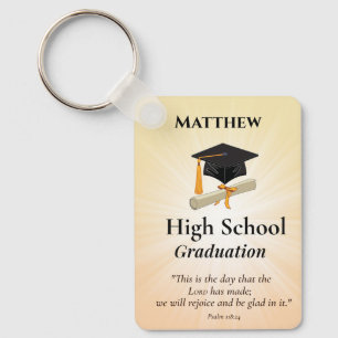 High School Graduation Personalised Sunburst Key Ring