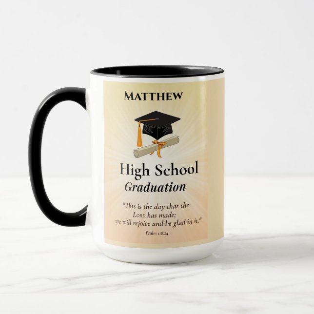 High School Graduation Personalized Sunburst Mug (Left)