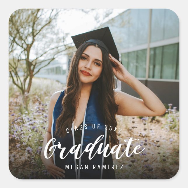 High School Graduation Photo  Square Sticker (Front)