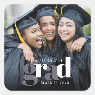 High School Graduation Photo  Square Sticker