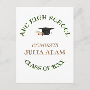 High School Graduation Senior celebration Script Postcard