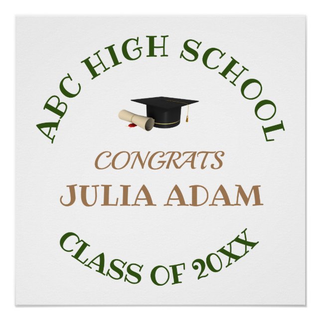 High School Graduation Senior celebration Script Poster (Front)