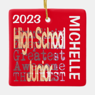 High School Junior Extraordinaire CUSTOM Ceramic Ornament