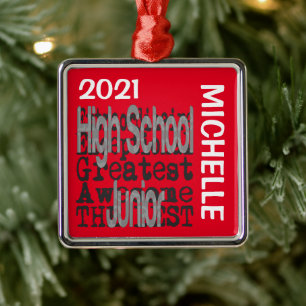 High School Junior Extraordinaire CUSTOM Metal Tree Decoration