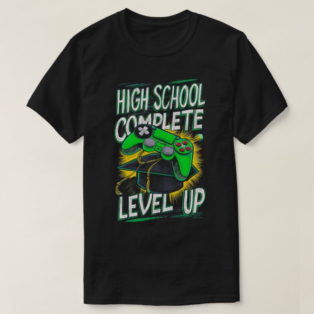 High School Level Complete Class Of 2024 Graduatio T-Shirt (Design Front)