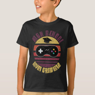 High School Level Complete Funny Graduation Gamer  T-Shirt