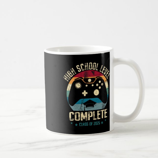High School Level Complete Gamer Cl Of 2025 Gradua Coffee Mug (Right)