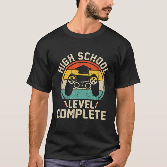 High School Level Complete - Gamer Class Of 2021 T-Shirt (Front)