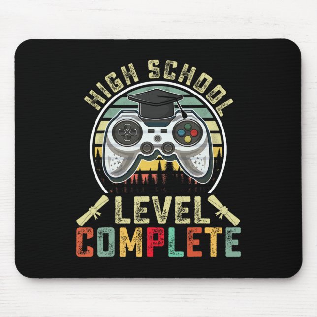 High School Level Complete Gamer School Graduation Mouse Mat (Front)