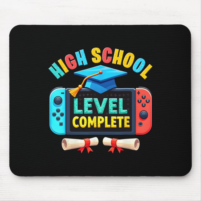High School Level Complete Graduation Cl 2025 Game Mouse Mat (Front)
