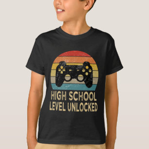 High School Level Unlocked Video Gamer First Day V T-Shirt