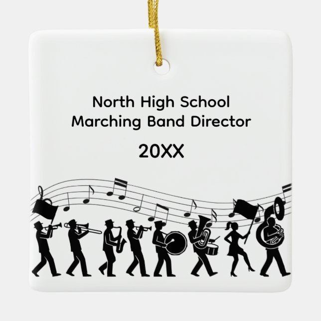 High School Marching Band Director Ceramic Ornament (Front)