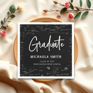 High School Math Graduate Party Napkin