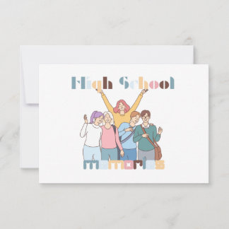 High School Memories Friends Illustration Invitation