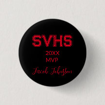 High School MVP Button Pin