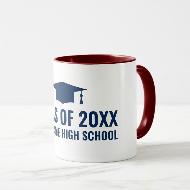 High School Name Graduation coffee mug gift (Front Right)