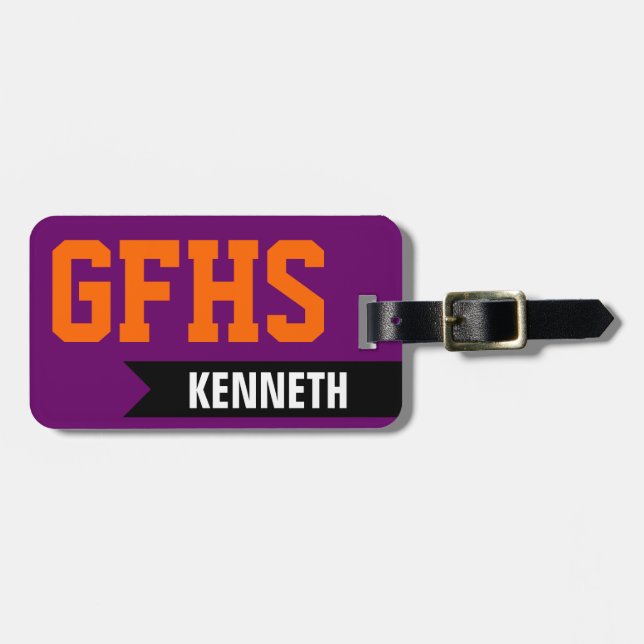 High School or College Student Luggage Tag (Front Horizontal)