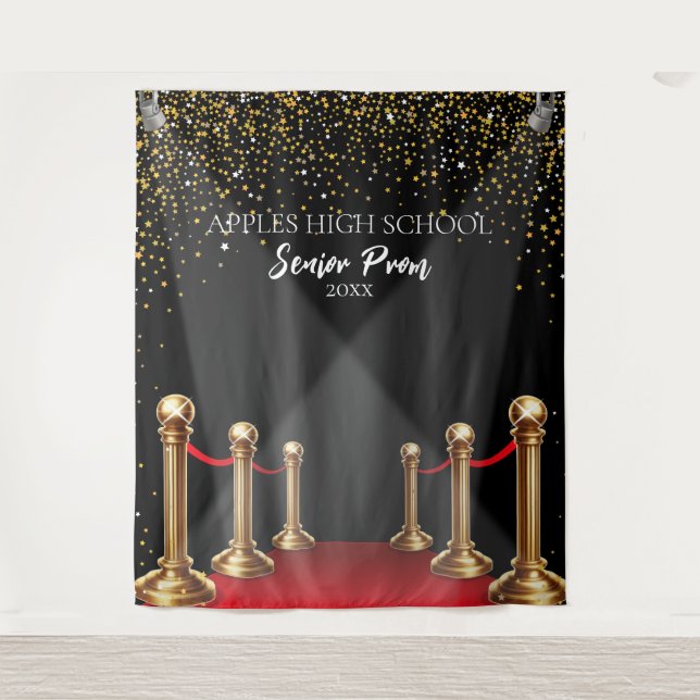 High School Prom Backdrop Hollywood Red Carpet Tapestry (Front)