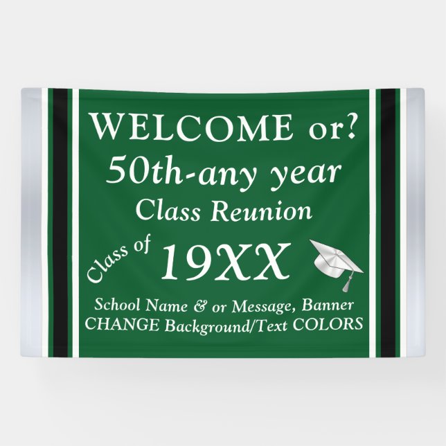 High School Reunion Banners, Fully CUSTOMIZABLE, Banner (Horizontal)