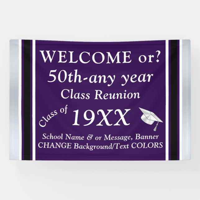 High School Reunion Banners, Fully CUSTOMIZABLE, Banner (Horizontal)