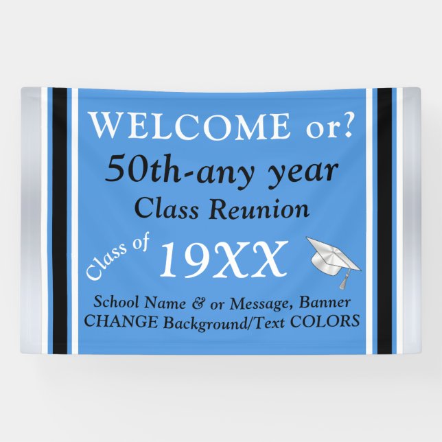 High School Reunion Banners, Fully CUSTOMIZABLE, Banner (Horizontal)