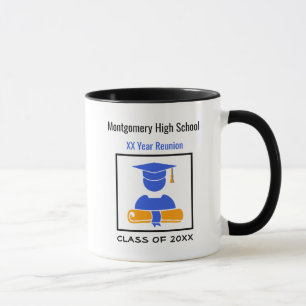 High School Reunion Custom Blue and Orange Mug
