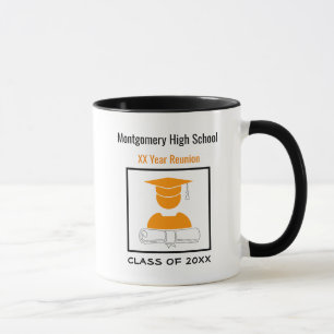 High School Reunion Custom Orange White Mug