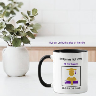High School Reunion Custom Purple and Gold Mug