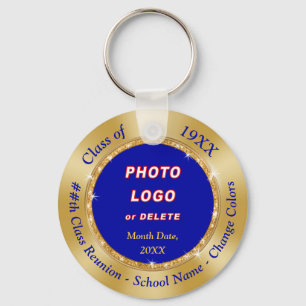 High School Reunion Favours, Personalised Blue Gol Key Ring