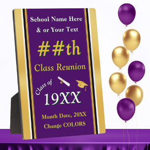 High School Reunion Ideas, Any COLORS, YEAR Plaque