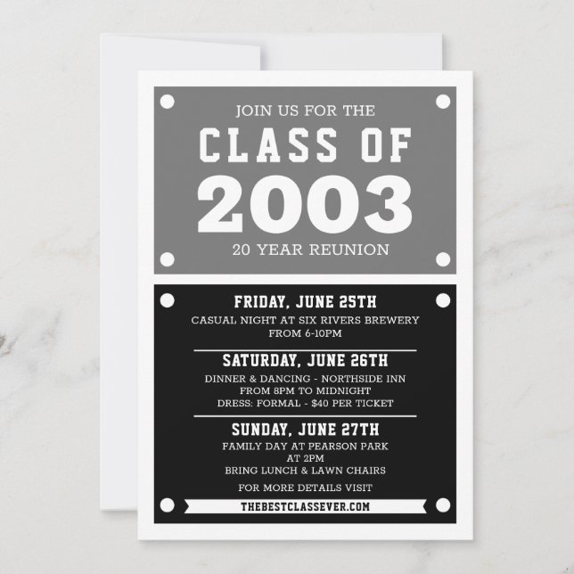 High School Reunion Invitations | Reunion (Front)