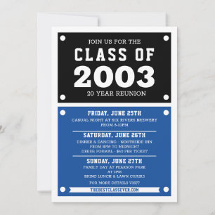 High School Reunion Invitations   Reunion