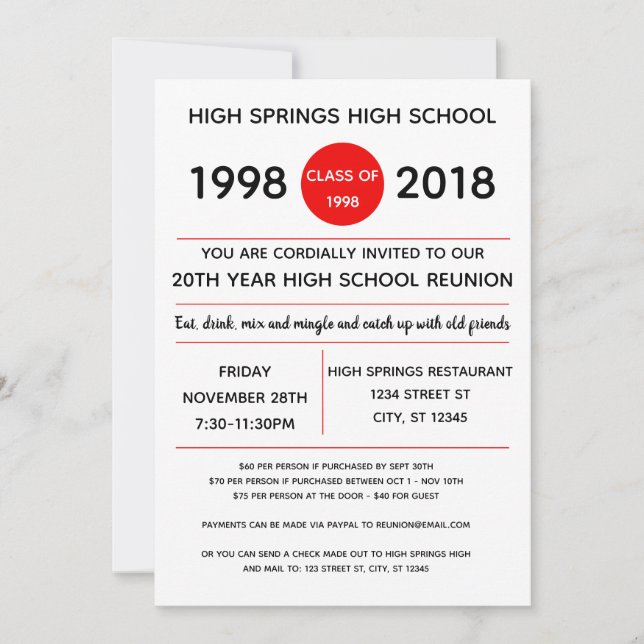 High School Reunion Invite (Front)