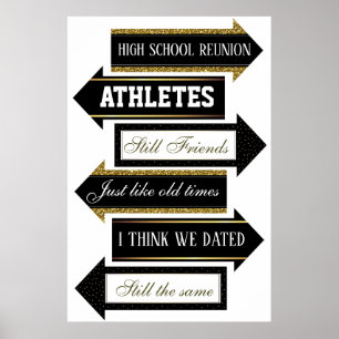 High School Reunion Photobooth Arrow Props Kit Poster