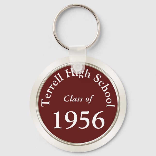 High School Reunion Souvenirs Customisable Key Ring (Front)