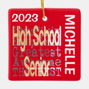 High School Senior Extraordinaire CUSTOM Ceramic Ornament