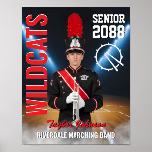 High School Senior Marching Band Photo Sports Poster