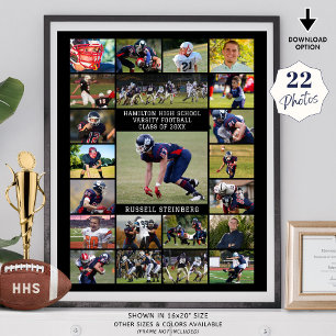High School Senior Sports 22 Photo Collage Poster