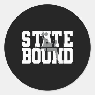 High School Soccer State Bound Graphic Art Design Classic Round Sticker