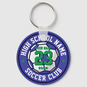 High School Soccer Team Custom Colour Sports Key Ring