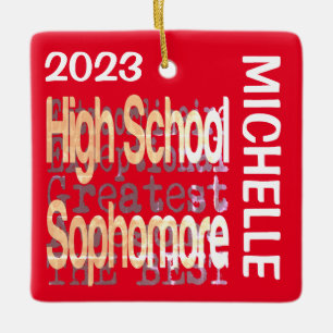 High School Sophomore Extraordinaire CUSTOM Ceramic Ornament
