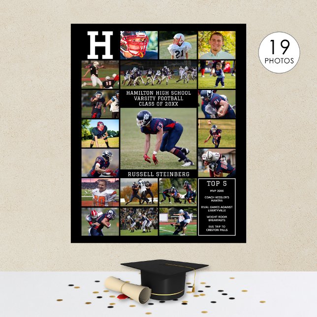 High School Sports Senior 19 Photo Collage Poster (Creator Uploaded)