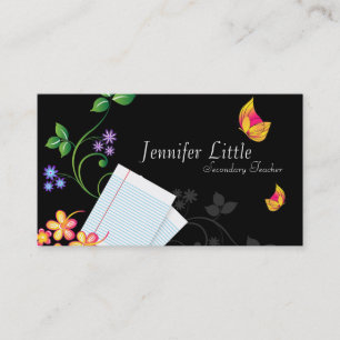 High School Teacher Business Card - Lined Paper