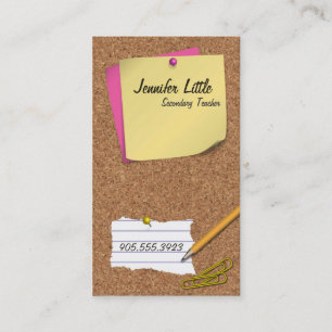 High School Teacher Business Card - Post It Note