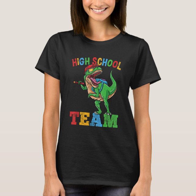 High School Team Rex Dinosaur Back To School Boys  T-Shirt (Front)