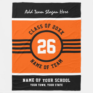 High School Team Victory Blanket Orange Black