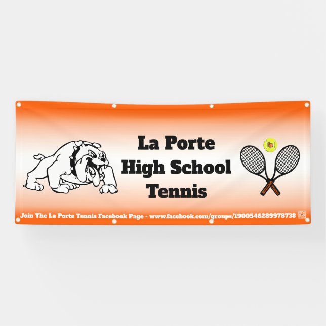 High School Tennis with QR code to website Banner (Horizontal)
