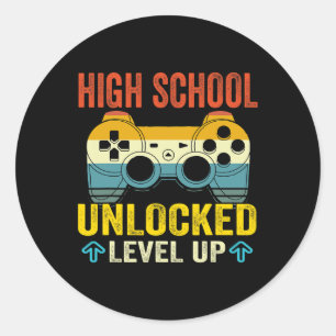 High School Unlocked Level Up Back To School Classic Round Sticker